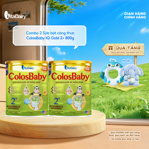  Combo 2 Sữa bột công thức Colosbaby IQ Gold 2+ 800g - VitaDairy 
