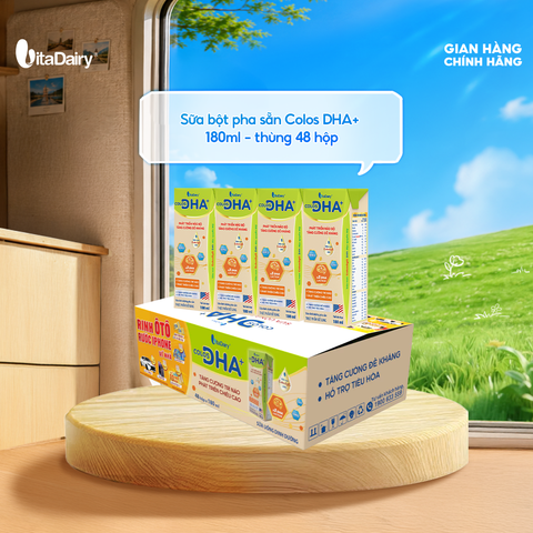  Sữa uống dinh dưỡng Colos DHA+ 180ml - thùng 48 hộp - VitaDairy 
