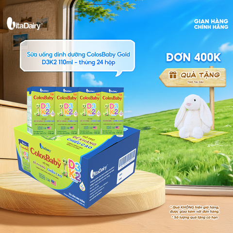  Sữa uống dinh dưỡng ColosBaby Gold D3K2 110ml - thùng 24 hộp 
