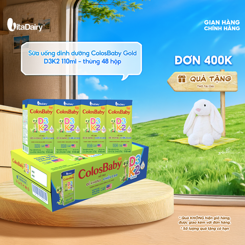  Sữa uống dinh dưỡng ColosBaby Gold D3K2 110ml - thùng 48 hộp 