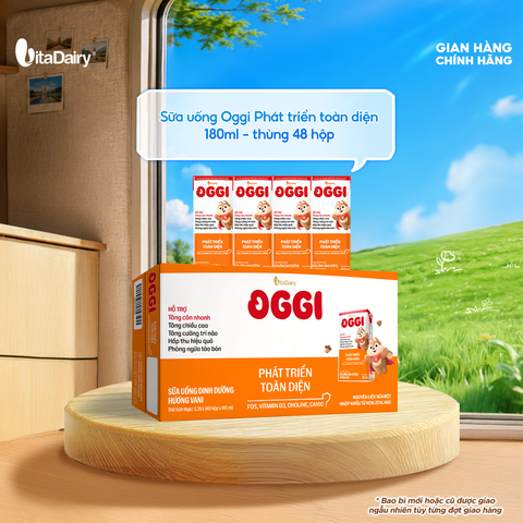  Sữa uống dinh dưỡng Oggi Phát triển toàn diện 180ml - Thùng 48 hộp - VitaDairy 