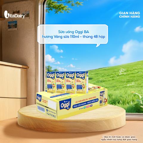  Sữa uống dinh dưỡng Oggi BA hương Váng sữa 110ml - thùng 48 hộp - VitaDairy 