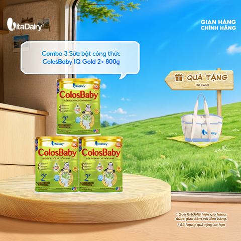 Combo 3 SPDD công thức Colosbaby IQ Gold 2+ 800g - VitaDairy 