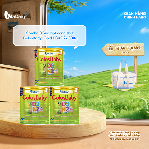  Combo 3 SPDD công thức Colosbaby Gold D3K2 2+ 800g 