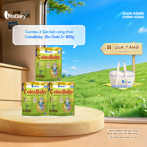  Combo 3 Sữa bột Colobaby Bio Gold 2+ 800g có chứa sữa non hỗ trợ cải thiện hệ tiêu hóa khỏe mạnh - VitaDairy 