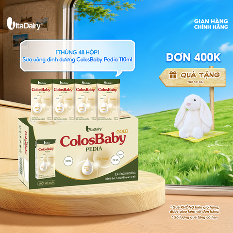  [THÙNG 48 HỘP] Sữa uống dinh dưỡng ColosBaby Pedia 110ml 