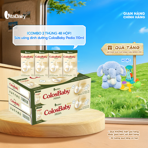  [COMBO 2 THÙNG 48 HỘP] Sữa uống dinh dưỡng ColosBaby Pedia 110ml 