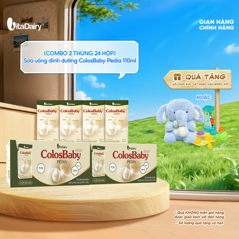  [COMBO 2 THÙNG 24 HỘP] Sữa uống dinh dưỡng ColosBaby Pedia 110ml 