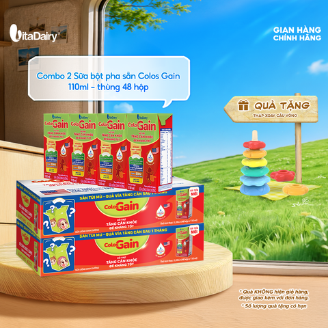  Combo 2 Sữa uống dinh dưỡng ColosGain 110ml - thùng 48 hộp - VitaDairy 