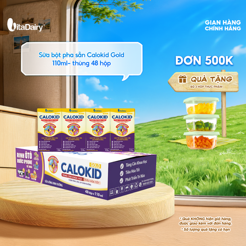  Sữa uống dinh dưỡng Calokid Gold 110ml - thùng 48 hộp - VitaDairy 