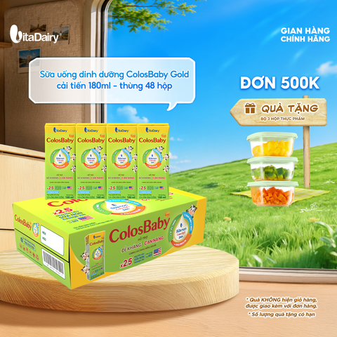 Sữa uống dinh dưỡng ColosBaby Gold cải tiến 180ml - thùng 48 hộp 
