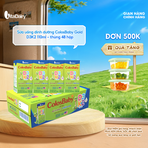  Sữa uống dinh dưỡng ColosBaby Gold D3K2 110ml - thùng 48 hộp 
