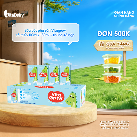  Sữa uống dinh dưỡng Vitagrow cải tiến 110ml - thùng 48 hộp 