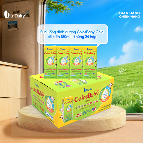  Sữa uống dinh dưỡng ColosBaby Gold cải tiến 180ml - thùng 24 hộp 