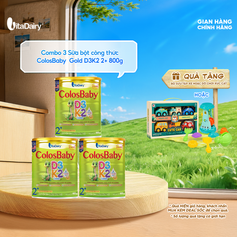  Combo 3 SPDD công thức Colosbaby Gold D3K2 2+ 800g 
