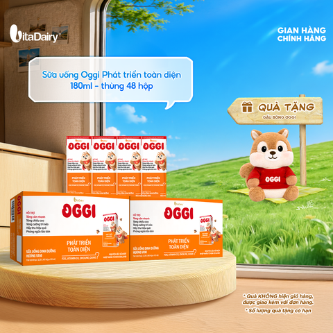  Combo 2 Sữa uống dinh dưỡng Oggi Phát triển toàn diện 180ml - Thùng 48 hộp 