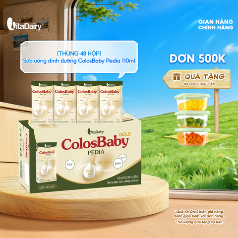  [THÙNG 48 HỘP] Sữa uống dinh dưỡng ColosBaby Pedia 110ml 