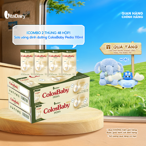  [COMBO 2 THÙNG 48 HỘP] Sữa uống dinh dưỡng ColosBaby Pedia 110ml 