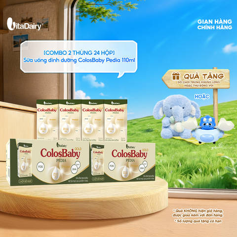  [COMBO 2 THÙNG 24 HỘP] Sữa uống dinh dưỡng ColosBaby Pedia 110ml 