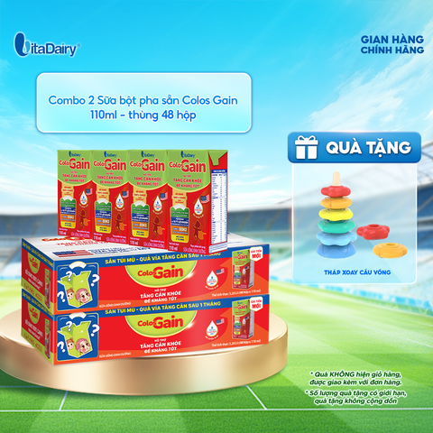  Combo 2 Sữa uống dinh dưỡng ColosGain 110ml - thùng 48 hộp - VitaDairy 