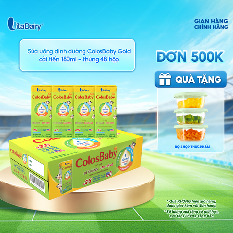  Sữa uống dinh dưỡng ColosBaby Gold cải tiến 180ml - thùng 48 hộp 
