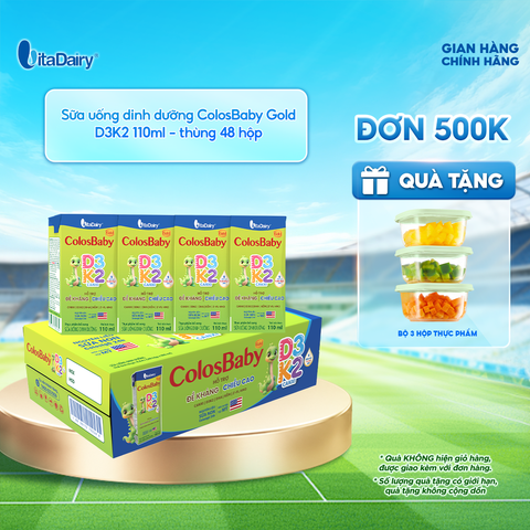  Sữa uống dinh dưỡng ColosBaby Gold D3K2 110ml - thùng 48 hộp 