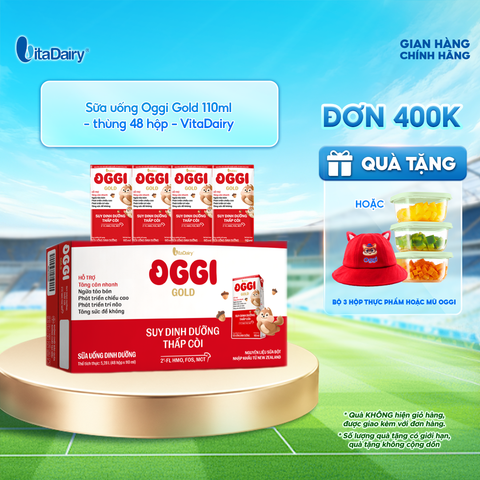  Sữa uống dinh dưỡng Oggi Gold 110ml - thùng 48 hộp - VitaDairy 