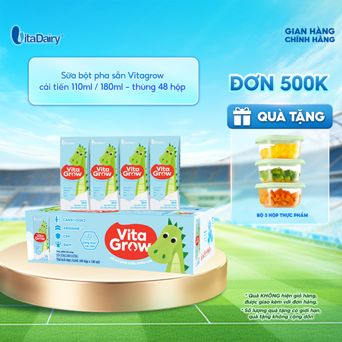  Sữa uống dinh dưỡng Vitagrow cải tiến 180ml - thùng 48 hộp 