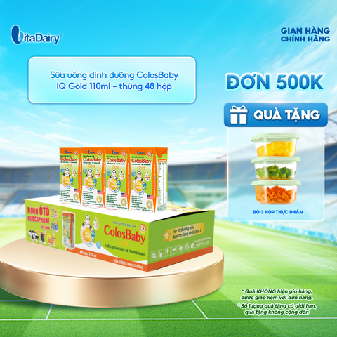  Sữa uống dinh dưỡng ColosBaby IQ Gold 110ml - thùng 48 hộp - VitaDairy 