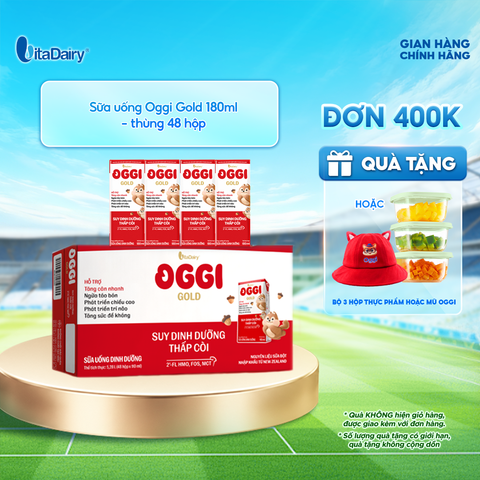  Sữa uống dinh dưỡng Oggi Gold 180ml - thùng 48 hộp - VitaDairy 