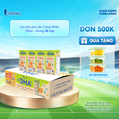  Sữa uống dinh dưỡng Colos DHA+ 110ml - Thùng 48 hộp - VitaDairy 