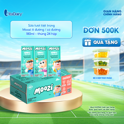  Sữa tươi tiệt trùng Moozi có đường 180ml - Thùng 24 hộp 
