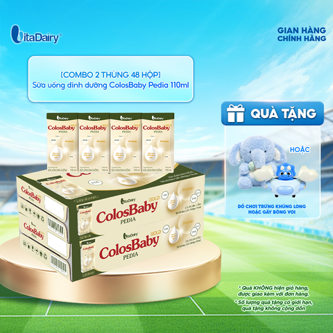  [COMBO 2 THÙNG 48 HỘP] Sữa uống dinh dưỡng ColosBaby Pedia 110ml 