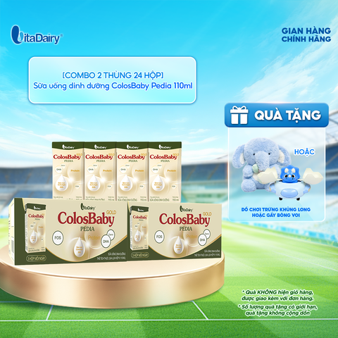  [COMBO 2 THÙNG 24 HỘP] Sữa uống dinh dưỡng ColosBaby Pedia 110ml 