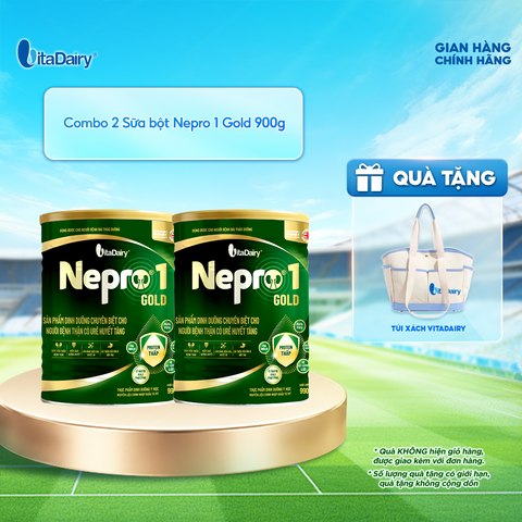  [COMBO 2 LON] Sữa bột Nepro 1 Gold - Phù hợp chế độ dinh dưỡng đặc biệt (dành cho người tiểu đường) - Lon 900g 