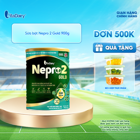  Sữa bột Nepro 2 Gold 900g - Phù hợp cho người bệnh suy thận có lọc máu ngoài, bổ sung dinh dưỡng 