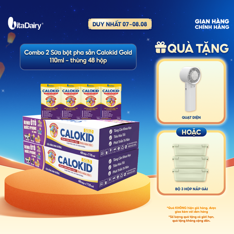  [COMBO 2 THÙNG 48 HỘP] Thức uống dinh dưỡng Calokid Gold 110ml - Thơm ngon dễ uống, Bé thích mê 