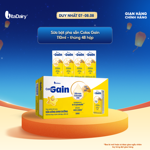  Sữa uống dinh dưỡng Colos Gain 110ml cải tiến - Thùng 48 hộp - Vitadairy 