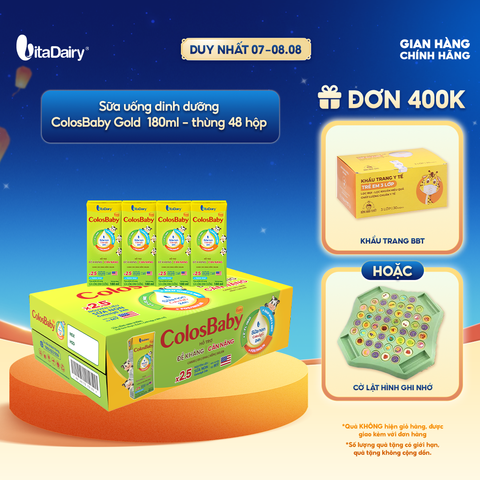  Sữa uống dinh dưỡng ColosBaby Gold cải tiến 180ml - thùng 48 hộp 