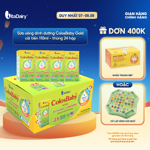  Sữa uống dinh dưỡng ColosBaby Gold cải tiến 110ml - thùng 24 hộp 