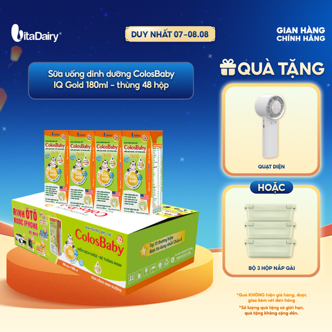  Sữa uống dinh dưỡng ColosBaby IQ Gold 180ml - thùng 48 hộp - VitaDairy 