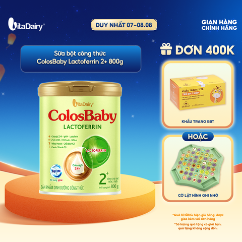  Sữa bột ColosBaby Lactoferrin 2+ 800G Bổ sung dinh dưỡng, hỗ trợ đề kháng 