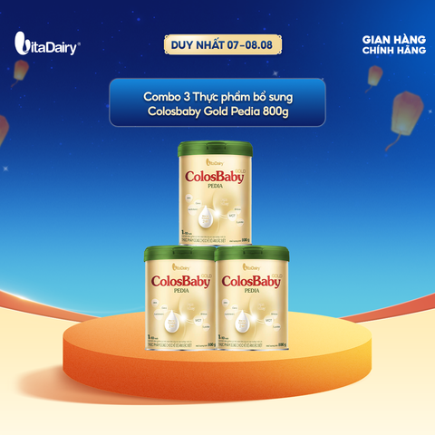  [COMBO 3 LON] Thực phẩm dùng cho chế độ ăn đặc biệt Colosbaby Gold Pedia 800g 