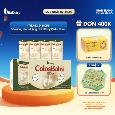  [THÙNG 24 HỘP] Sữa uống dinh dưỡng ColosBaby Pedia 110ml 