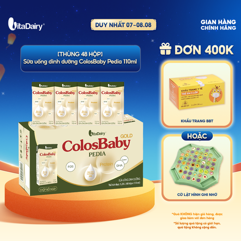  [THÙNG 48 HỘP] Sữa uống dinh dưỡng ColosBaby Pedia 110ml 