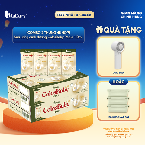  [COMBO 2 THÙNG 48 HỘP] Sữa uống dinh dưỡng ColosBaby Pedia 110ml 