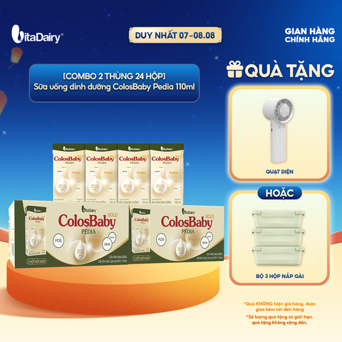  [COMBO 2 THÙNG 24 HỘP] Sữa uống dinh dưỡng ColosBaby Pedia 110ml 