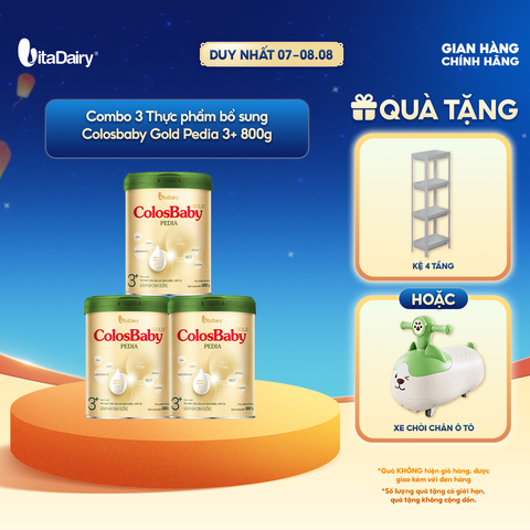  [COMBO 3 LON] Sữa bột ColosBaby Pedia Gold 3+ - Lon 800g 