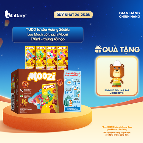  Thức uống dinh dưỡng từ sữa Hương Sôcôla Lúa Mạch có thạch Moozi 170ml - Thùng 48 hộp 