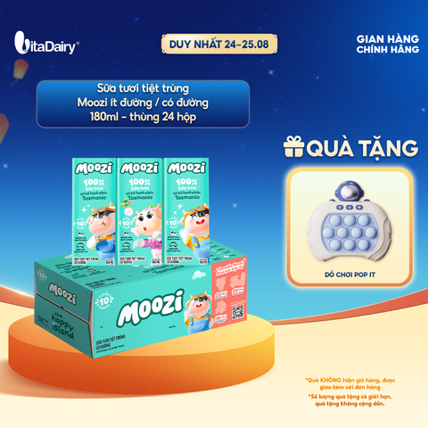  Sữa tươi tiệt trùng Moozi có đường 180ml - Thùng 24 hộp 